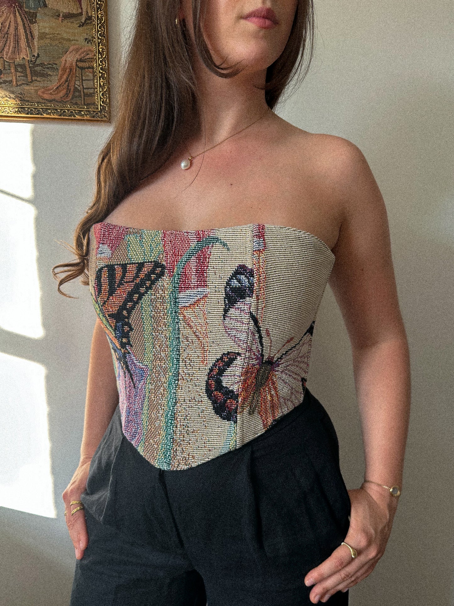 'Monarch’s Garden' Corset | M Curved Bust