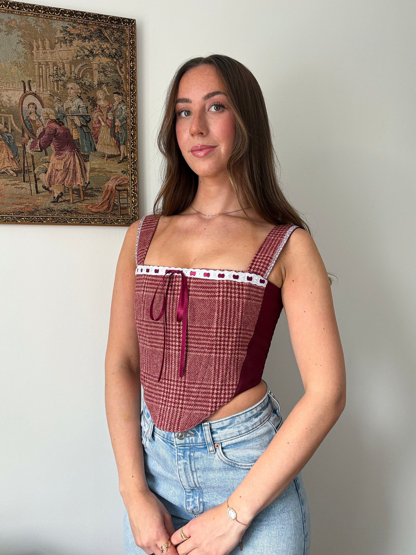 'Cranberry Lace' Corset | M Straight Bust