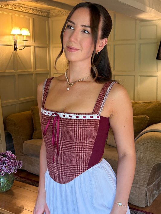 'Cranberry Lace' Corset | M Straight Bust