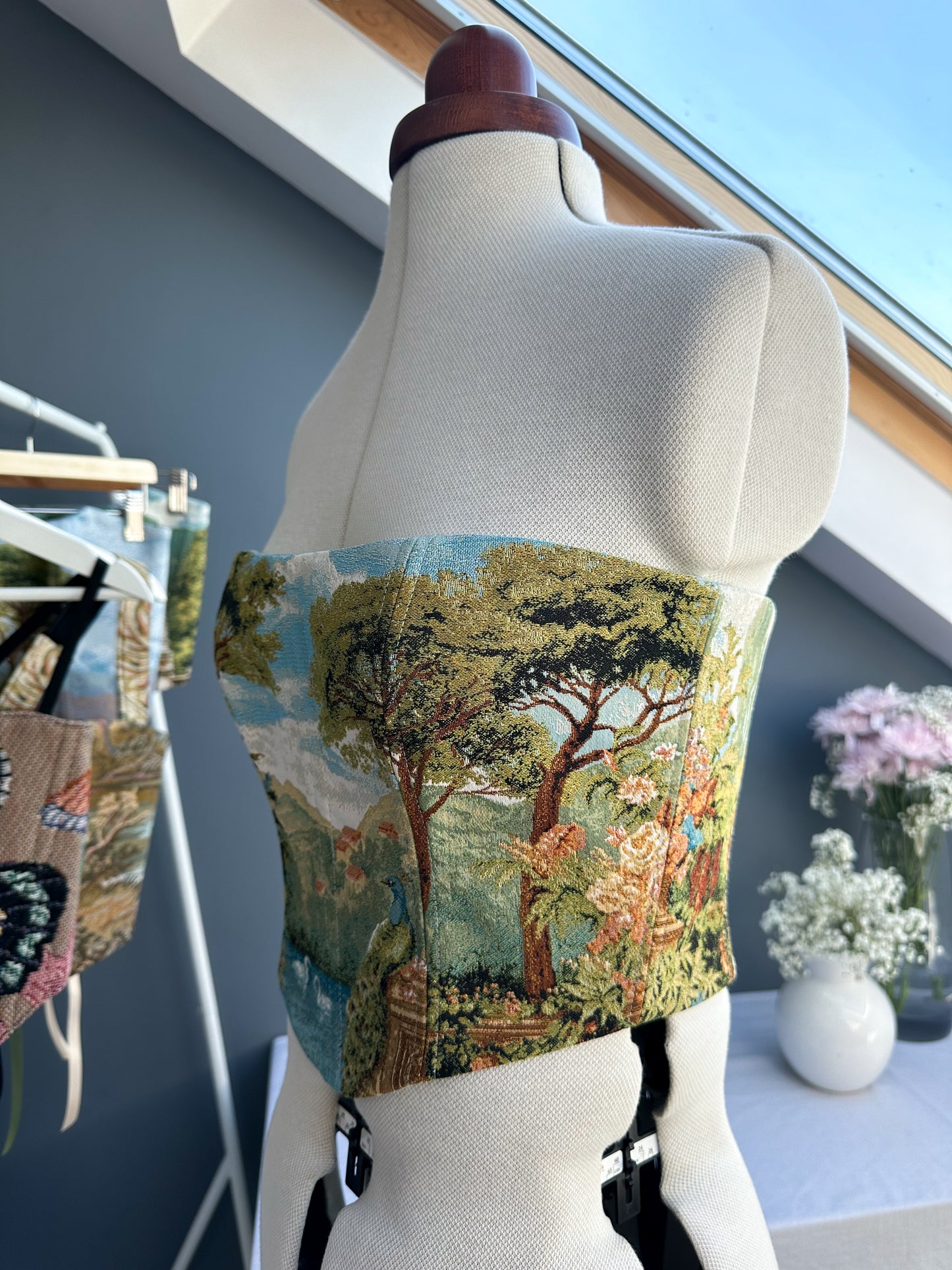 'Peacock's Grace' Corset | S Curved Bust