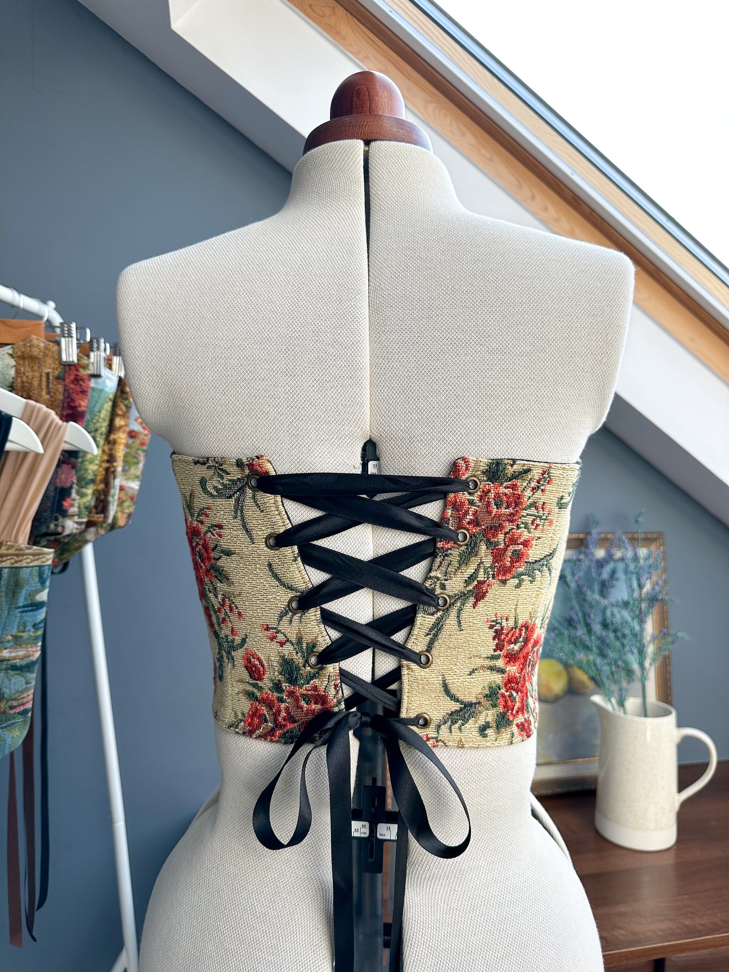'Riviera Rosa' Corset | M Straight Bust
