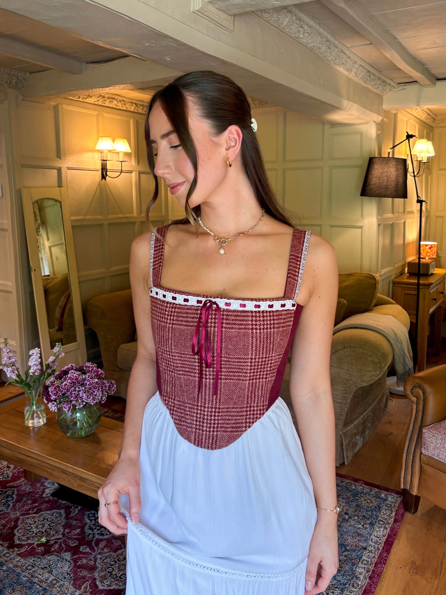 'Cranberry Lace' Corset | M Straight Bust