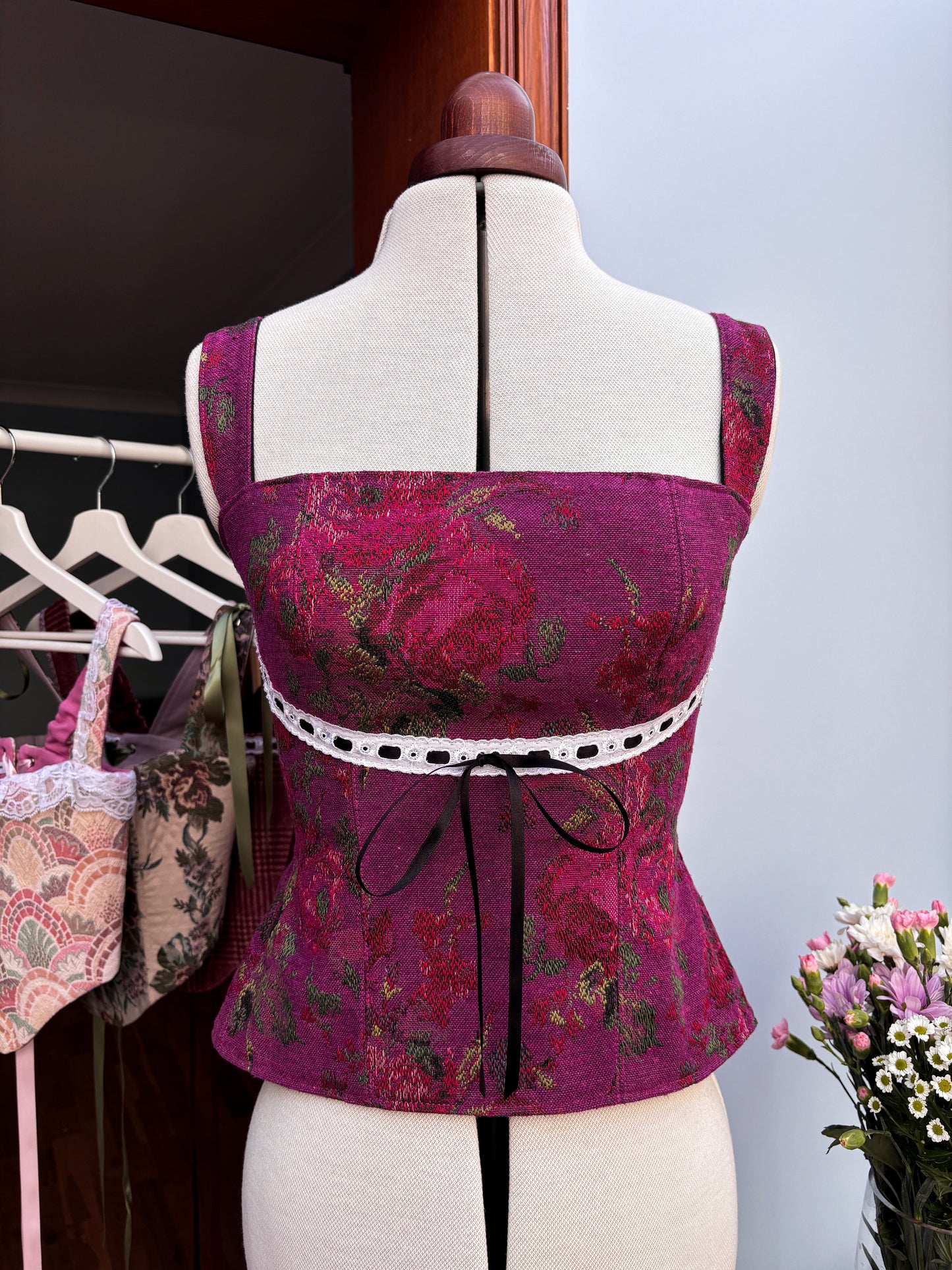 'Hibiscus Blush’ Bustier | S Curved Bust