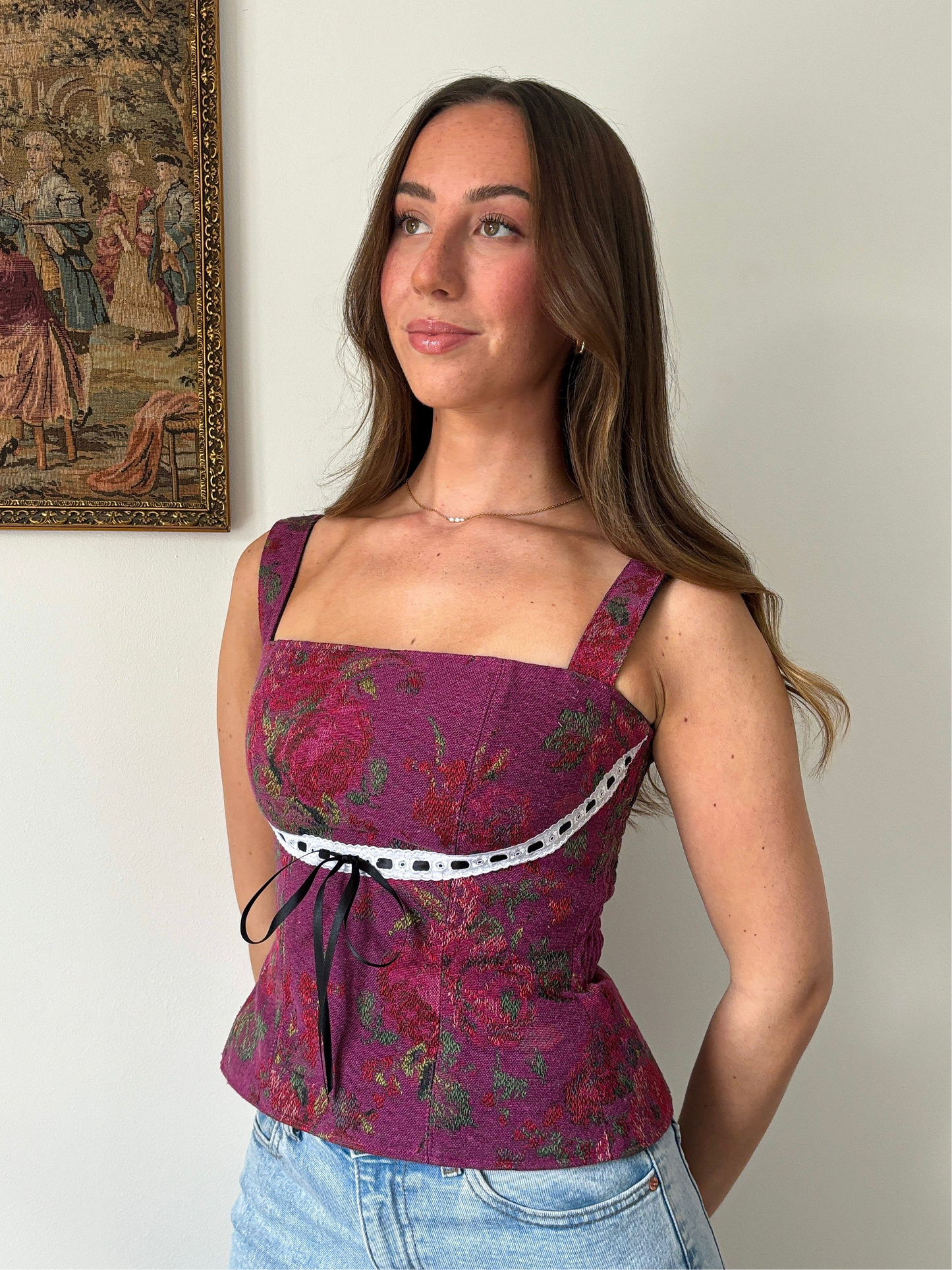 'Hibiscus Blush’ Bustier | S Curved Bust