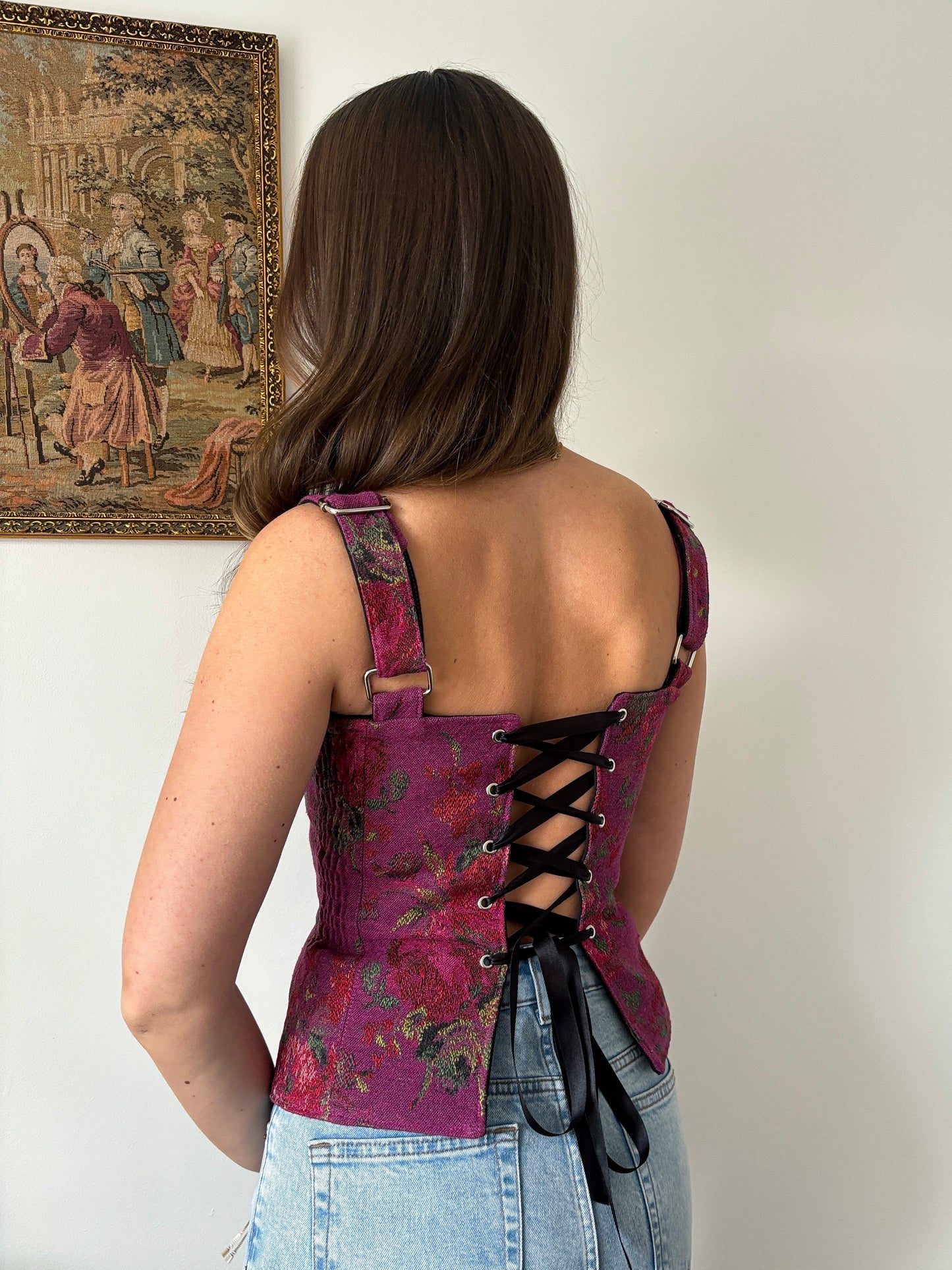 'Hibiscus Blush’ Bustier | S Curved Bust