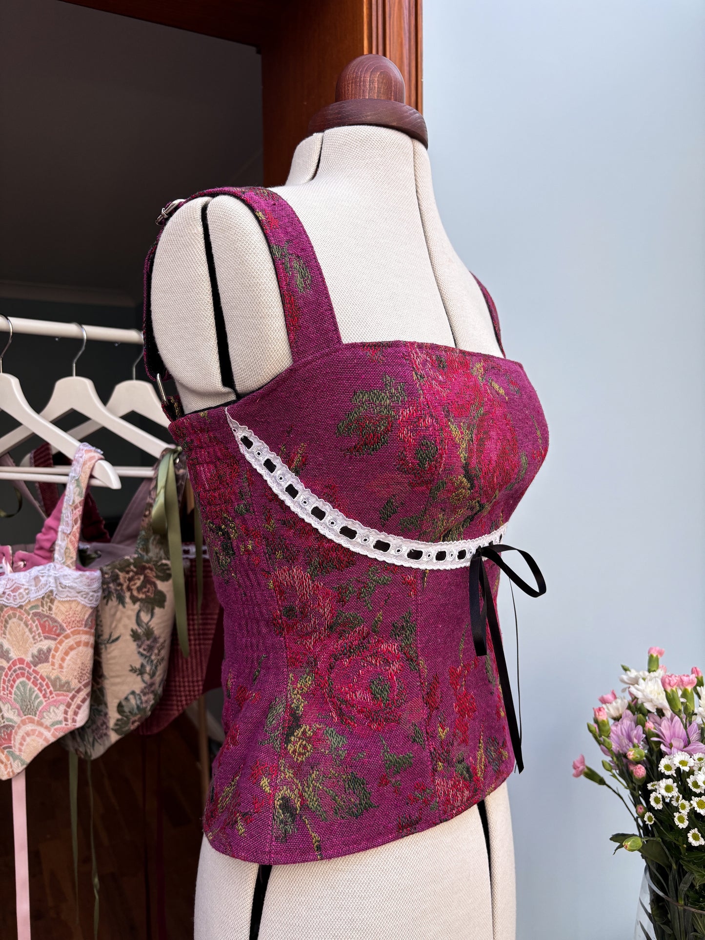 'Hibiscus Blush’ Bustier | S Curved Bust
