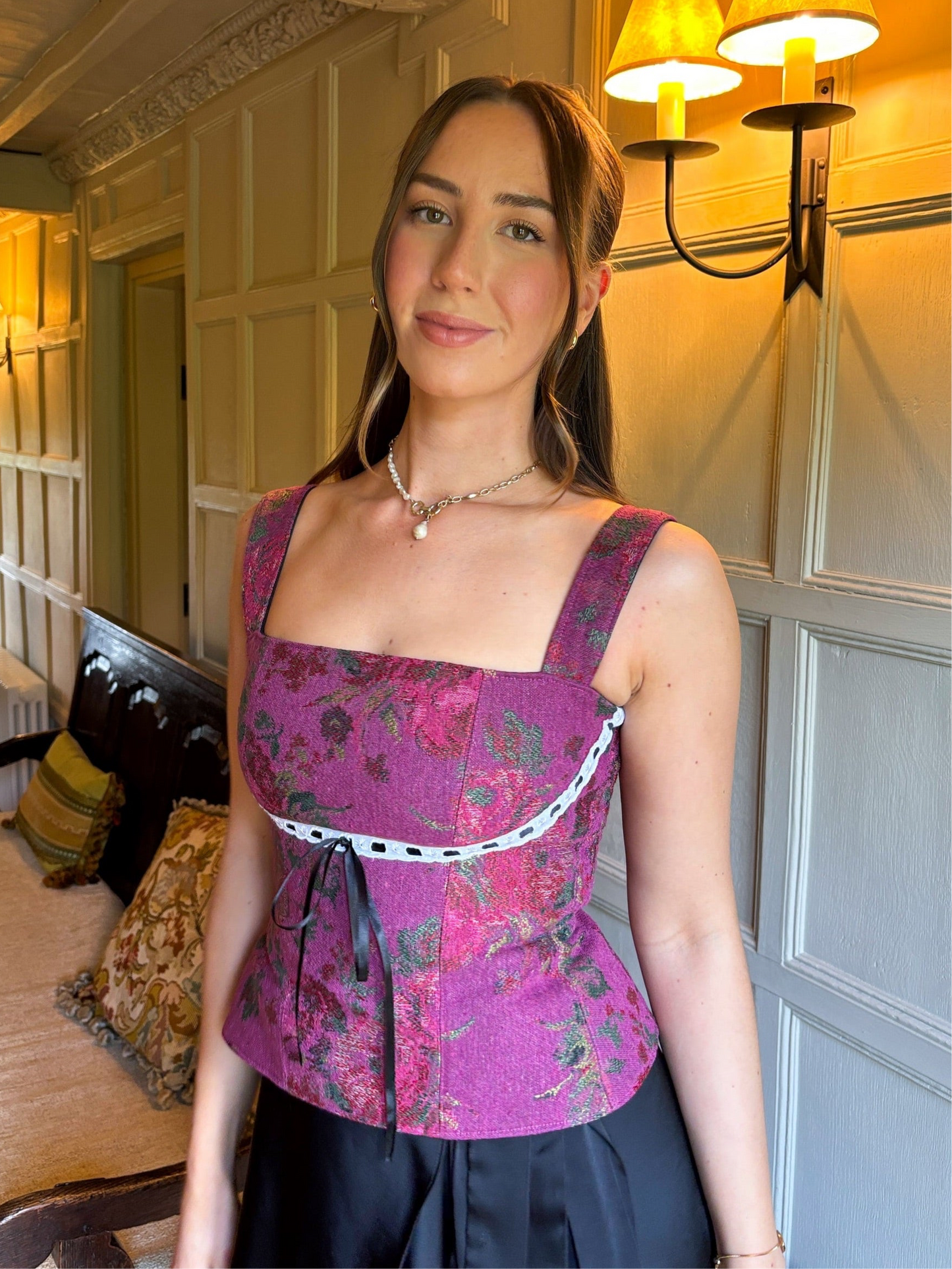 'Hibiscus Blush’ Bustier | S Curved Bust